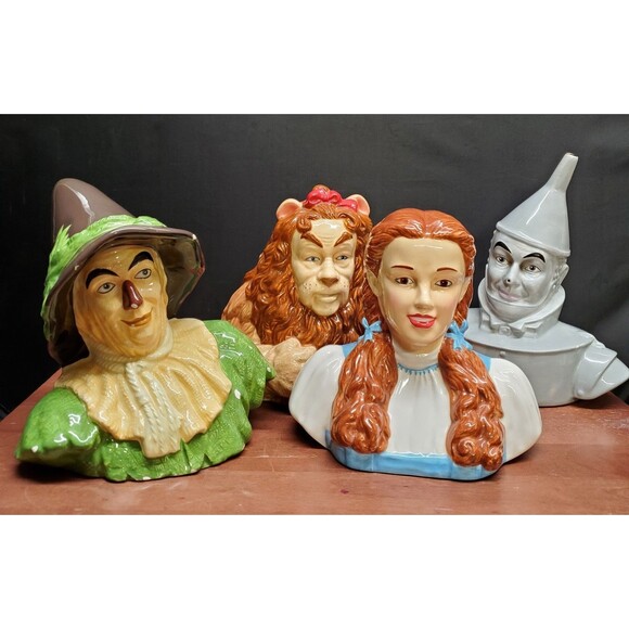 Wizard of Oz 4 Coin Piggy Bank Set Dorothy Cowardly Lion Scarecrow Tin Man - Picture 16 of 16
